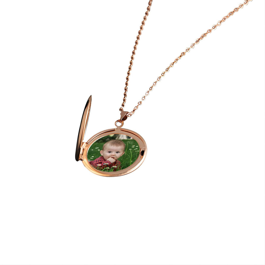 Wedding Gift For Couple Custom Color Photo Round Locket Necklaces Pendant - MERGE.DAY.1.FREESTYLE