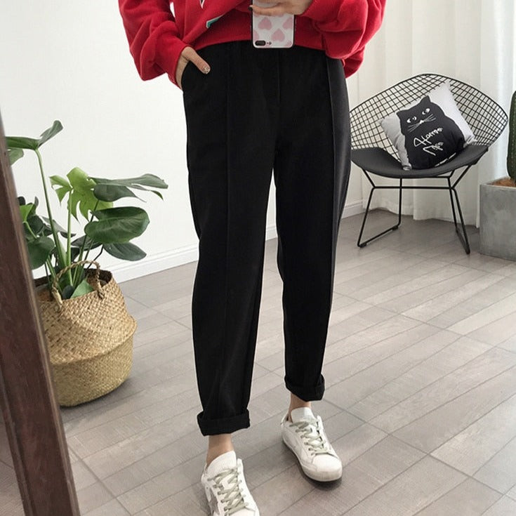 Pencil Pants Wool Pants Female Autumn High Waist Loose Trousers Capris - MERGE.DAY.1.FREESTYLE