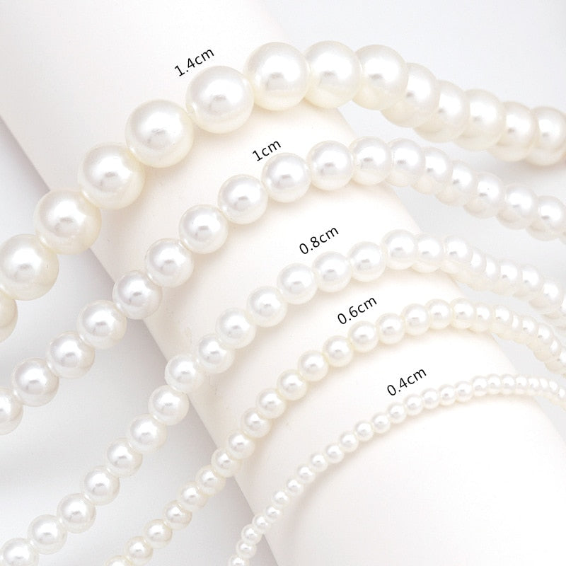 Big White Imitation Pearl Beads Choker Clavicle Chain Necklace For Women Wedding Jewelry - MERGE.DAY.1.FREESTYLE