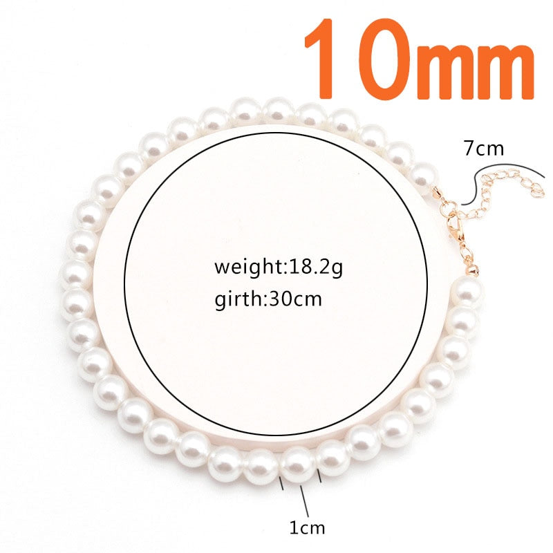 Big White Imitation Pearl Beads Choker Clavicle Chain Necklace For Women Wedding Jewelry - MERGE.DAY.1.FREESTYLE