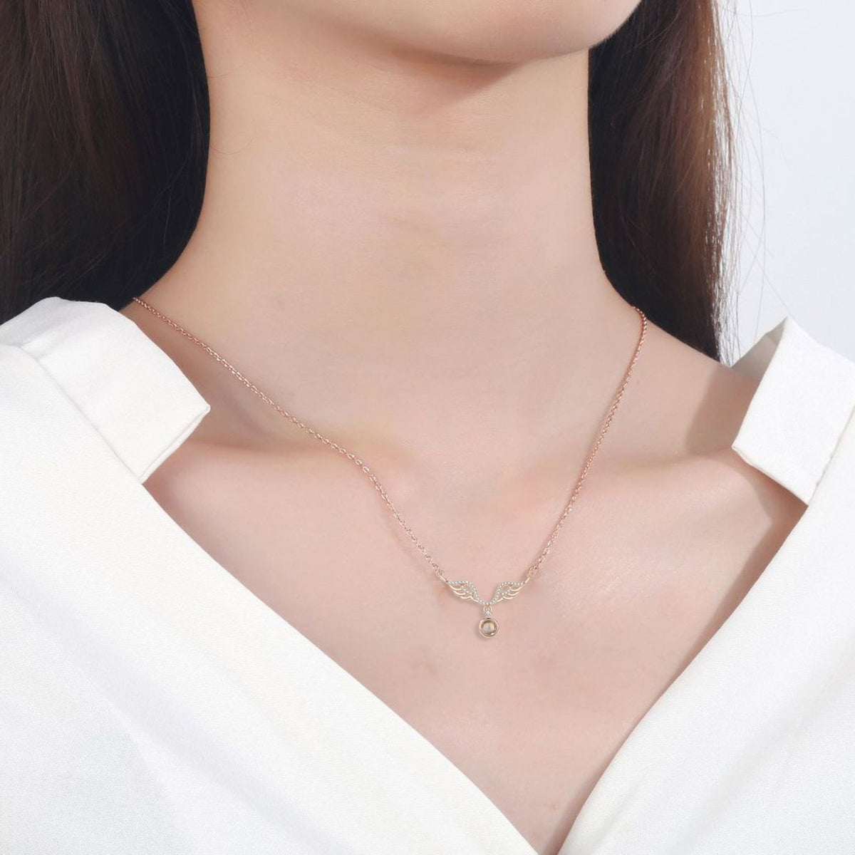 Customized 925 Silver 100 languages Projection Necklace Couple Memory Gifts - MERGE.DAY.1.FREESTYLE
