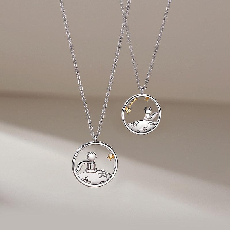 Fashion Couple S925 Silver Plated Prince Little Fox Pendant Personalized Necklace - MERGE.DAY.1.FREESTYLE