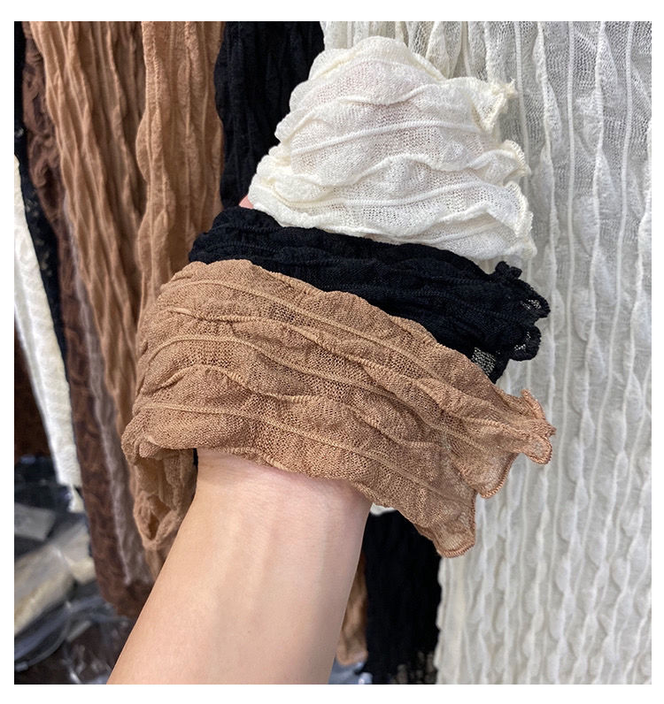 Women Lace Mesh High Collar Bottom T-shirts Female Long Sleeve Casual Style Tight Thin Tops - MERGE.DAY.1.FREESTYLE