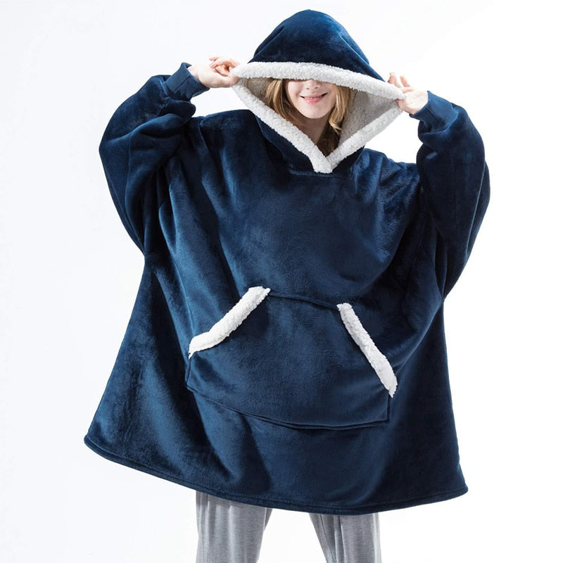 Winter Hoodies Fleece Giant TV Blanket With Sleeves Pullover - MERGE.DAY.1.FREESTYLE
