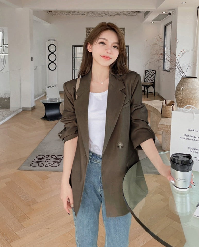Oversized Women Jacket Loose Double Breasted Female Suit Coats Elegant - MERGE.DAY.1.FREESTYLE