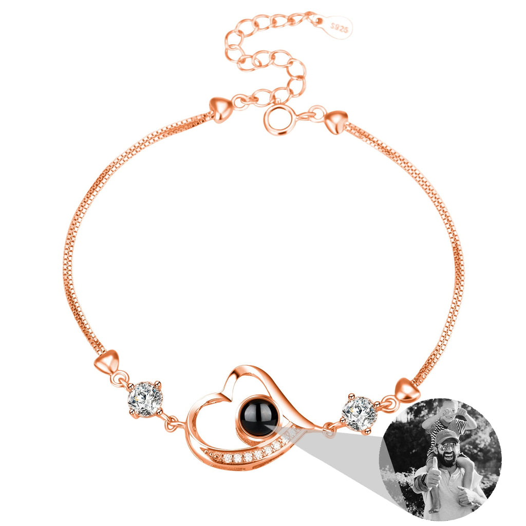 Customize Photo Name Projection Bracelet For Heart Chain Bracelets - MERGE.DAY.1.FREESTYLE