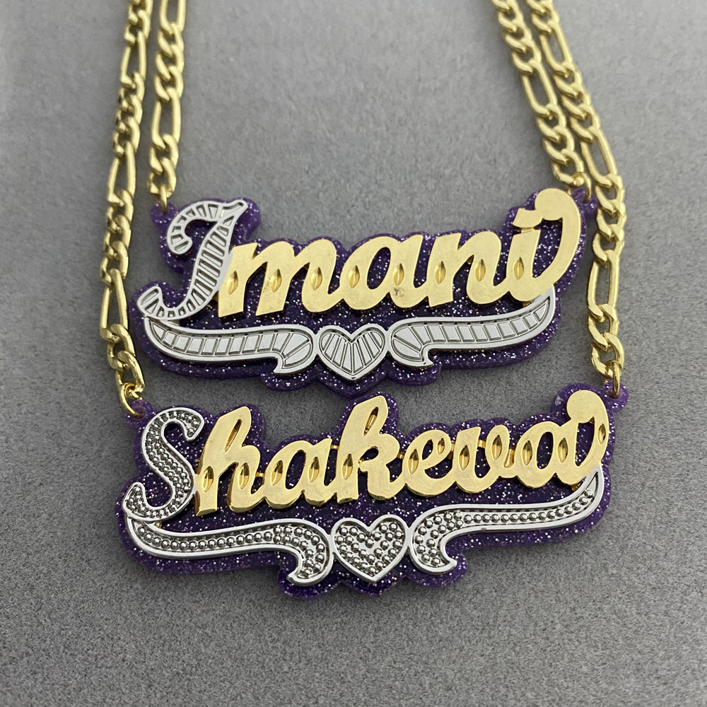 Custom Name Necklace Double Nameplate Acrylic Pendant Necklace Customized Name - MERGE.DAY.1.FREESTYLE