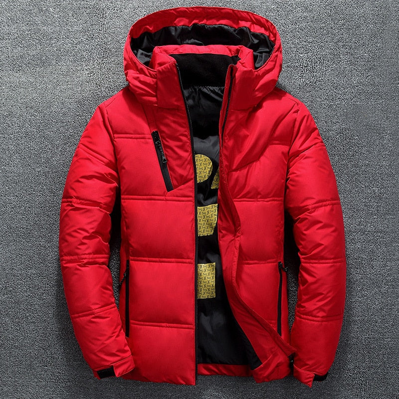 Duck Down Jacket Men Winter Warm Solid Color Hooded Jackets Outdoor Coat - MERGE.DAY.1.FREESTYLE