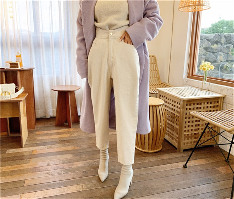 Harem Jeans Pants High Waist Loose Denim Jeans Female Buttons Trousers - MERGE.DAY.1.FREESTYLE
