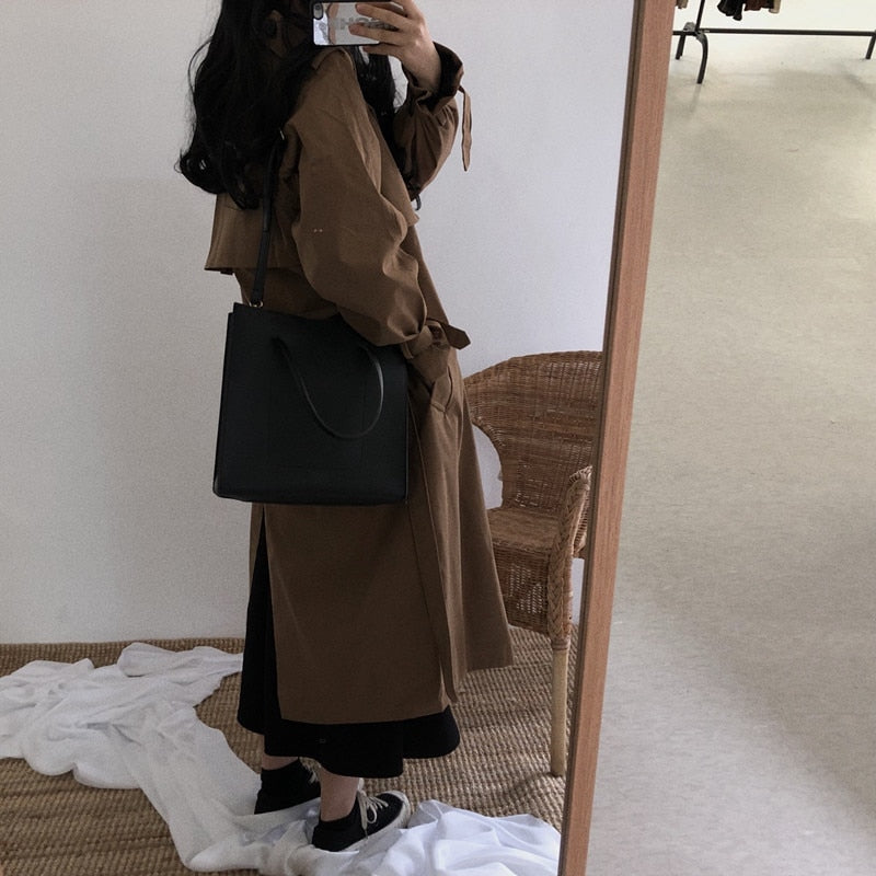 Loose Overcoat Autumn Winter Fashion Double-breasted Windbreaker Femme - MERGE.DAY.1.FREESTYLE