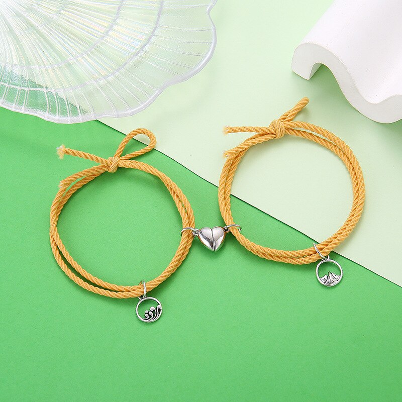 2Pcs Couple Matching Bracelet Magnetic Distance Bracelet - MERGE.DAY.1.FREESTYLE