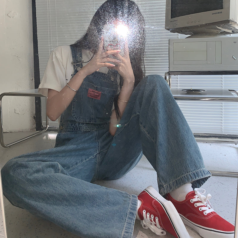 Casual Denim Jumpsuits Women Loose Overalls Baggy Wide Leg Rompers - MERGE.DAY.1.FREESTYLE