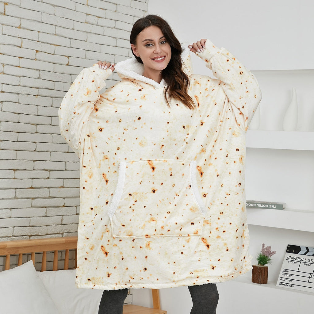 Sudadera con capucha extragrande para mujer, sudadera tipo manta gigante de forro polar con diseño tie-dye