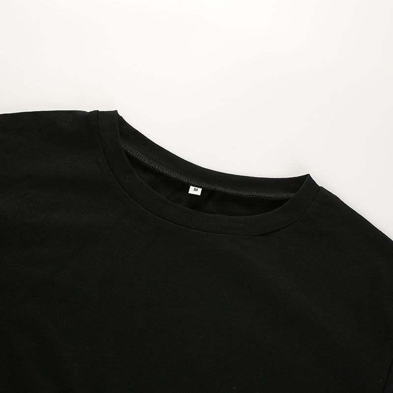 Summer Women Black Short T-Shirts Sexy Crop Tops Short Sleeve Bandage Tee Tops Female Shirts - MERGE.DAY.1.FREESTYLE