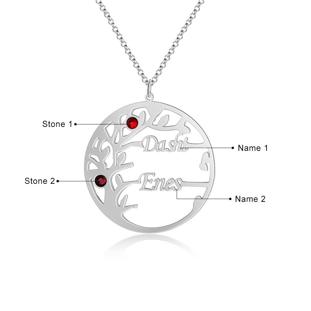 Customized Family Tree Necklace Sister Best Friend Nameplate Gift - MERGE.DAY.1.FREESTYLE