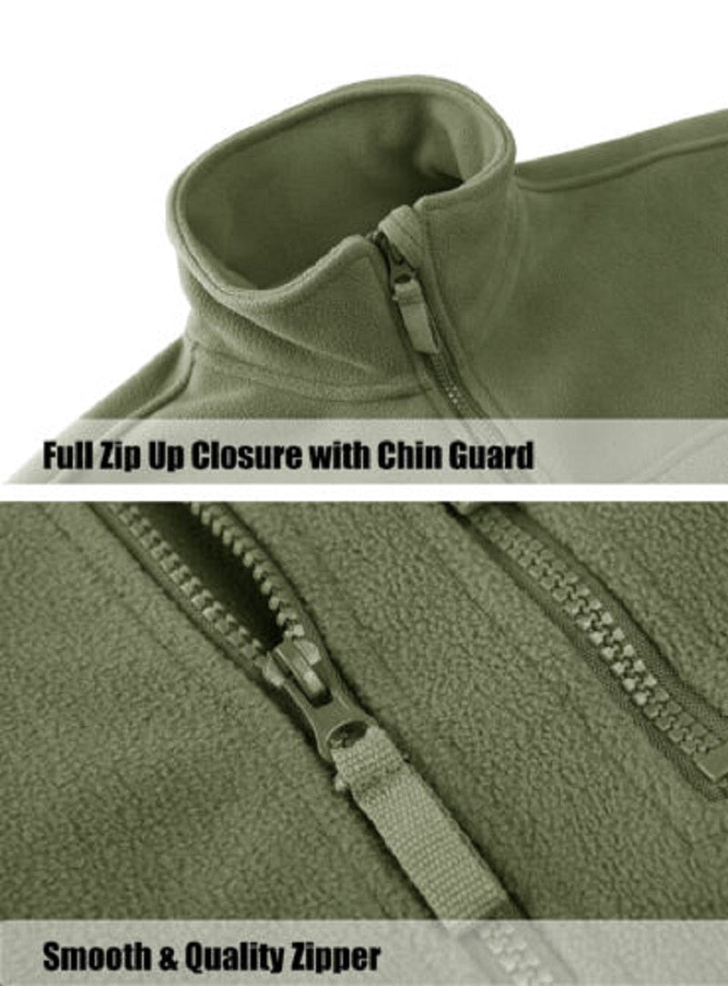 Full Zip Up Tactical Army Fleece Jacket Military Thermal Warm Outwear Windbreaker - MERGE.DAY.1.FREESTYLE