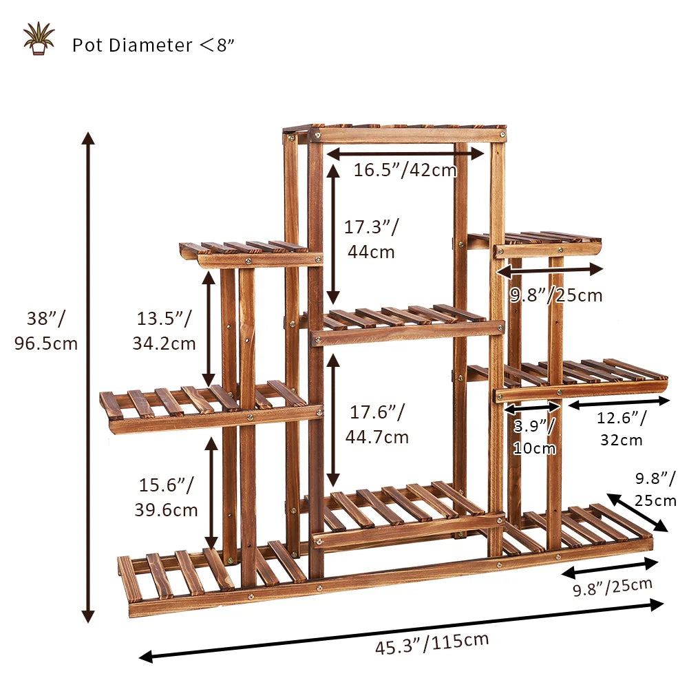 Heavy Duty Wooden Plant Stand Flower Pots Shelf Indoor Outdoor Display Rack - MERGE.DAY.1.FREESTYLE