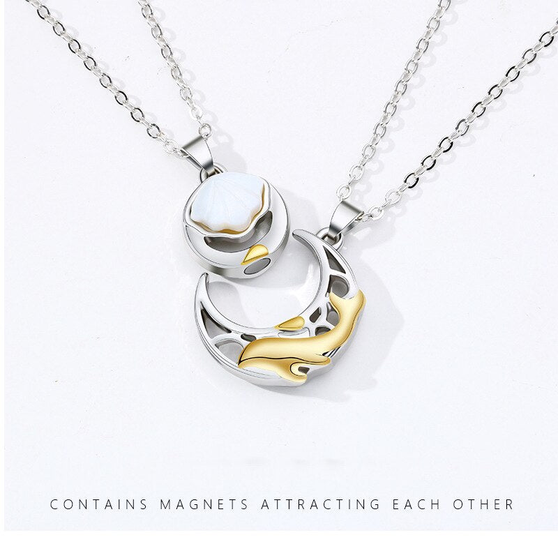 Magnet Stone Shell Men's and Women's Clavicle Fashion Couple Necklace Chains - MERGE.DAY.1.FREESTYLE