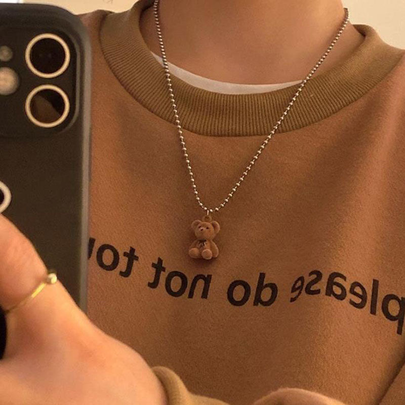 Cute Plush Bear Pendant Necklace Collar Jewelry - MERGE.DAY.1.FREESTYLE
