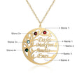 Family Tree Necklace with 4 Birthstones Name Necklace - MERGE.DAY.1.FREESTYLE
