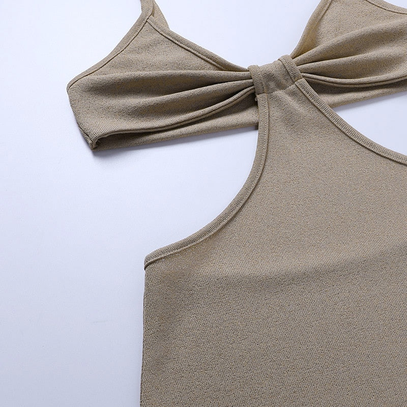 Knitted Maxi Dresses for Women Summer 2021 Elegant Sexy Cut Out Backless Bodycon - MERGE.DAY.1.FREESTYLE
