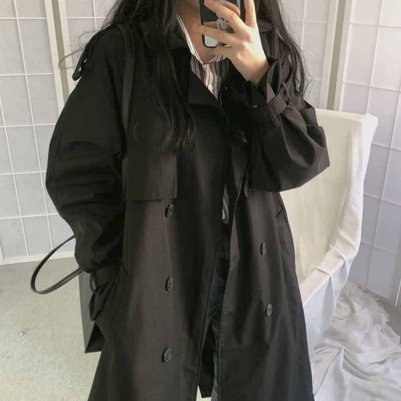 Loose Overcoat Autumn Winter Fashion Double-breasted Windbreaker Femme - MERGE.DAY.1.FREESTYLE