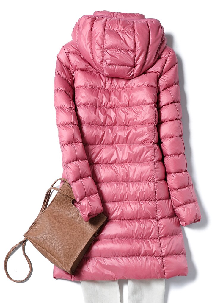 Ultralight Thin Down Jacket White Duck Down Hooded long Jackets Long Sleeve - MERGE.DAY.1.FREESTYLE