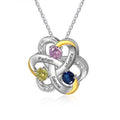 Personalized 3 Names Necklace Birthstone Engraved Flower Pendants - MERGE.DAY.1.FREESTYLE