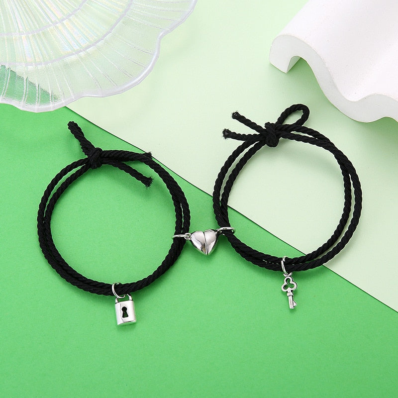 2Pcs Couple Matching Bracelet Magnetic Distance Bracelet - MERGE.DAY.1.FREESTYLE