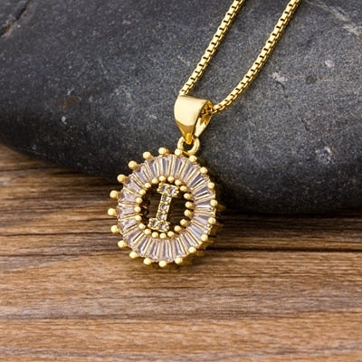 Initial Letter Necklace 26 Letters Charm Gold Name Necklace Pendant - MERGE.DAY.1.FREESTYLE