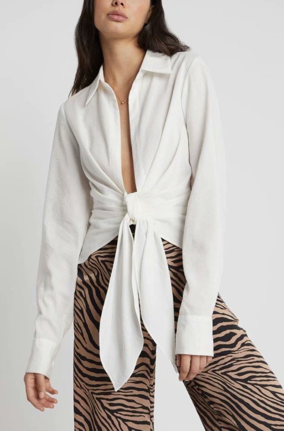 mini dress summer long sleeves women irregularity pleated vocation style loose white shirtdress - MERGE.DAY.1.FREESTYLE