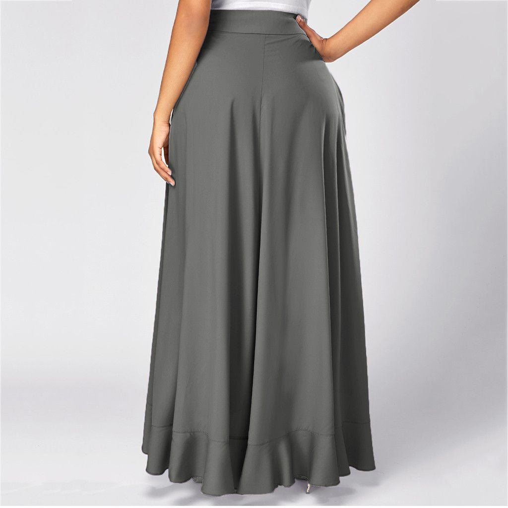 Women Pants Causal Ruffle Drawstring TrouserHigh Waist Loose Dancing Outfits Palazzo Skirt - MERGE.DAY.1.FREESTYLE