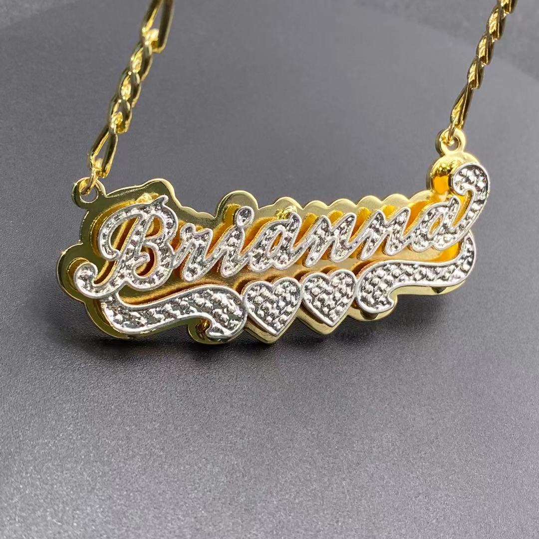 Custom Nameplate Necklace 3D Pendant Necklace Personalized Custom Name Jewelry - MERGE.DAY.1.FREESTYLE