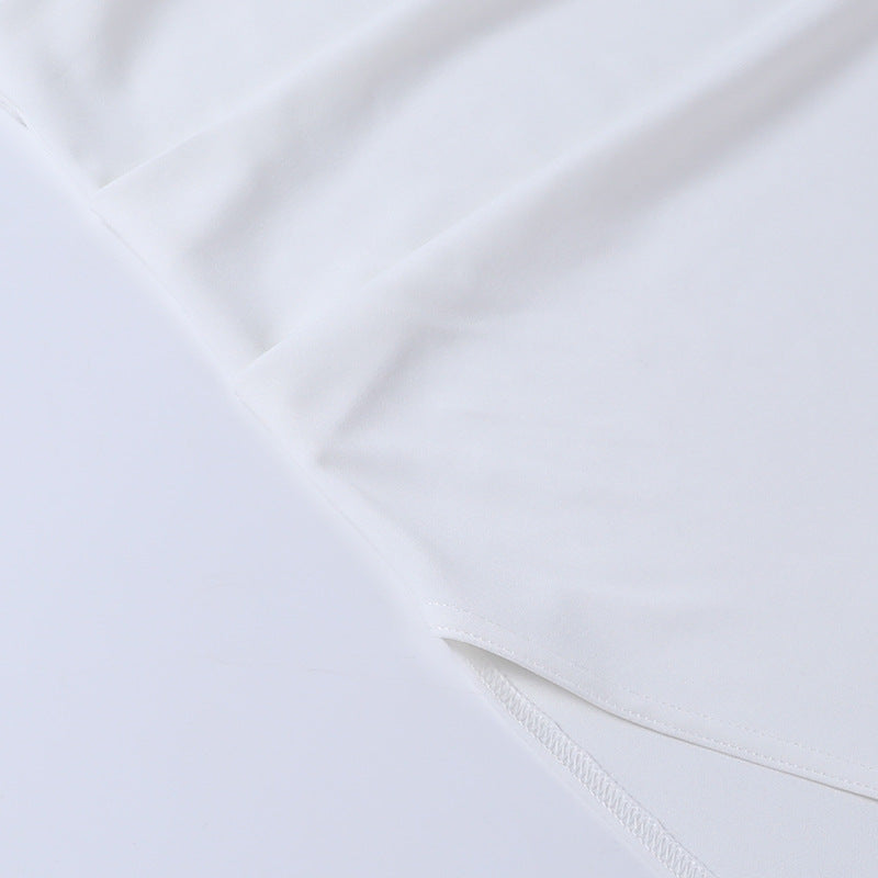High Split Ankle-length Party Dresses Women Solid White Spaghetti Strap Dress Y2K - MERGE.DAY.1.FREESTYLE