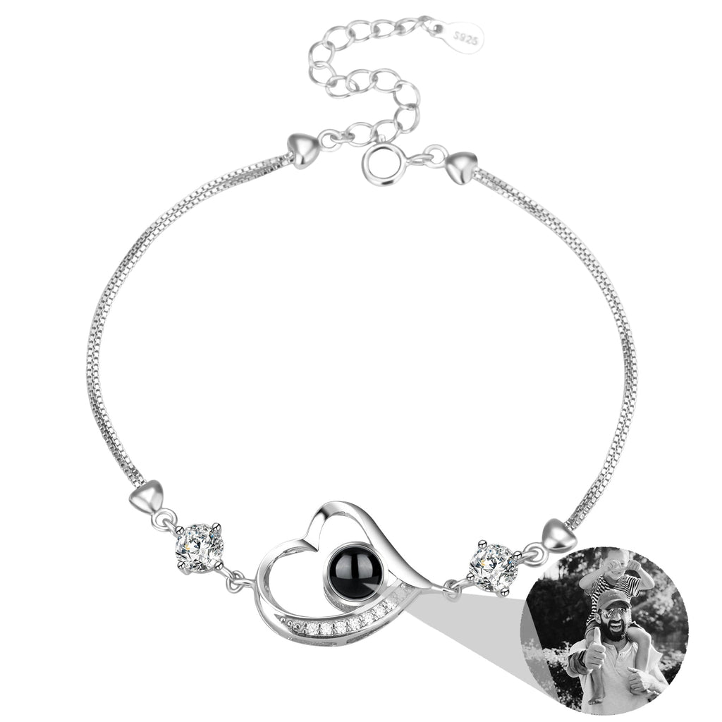 Customize Photo Name Projection Bracelet For Heart Chain Bracelets - MERGE.DAY.1.FREESTYLE