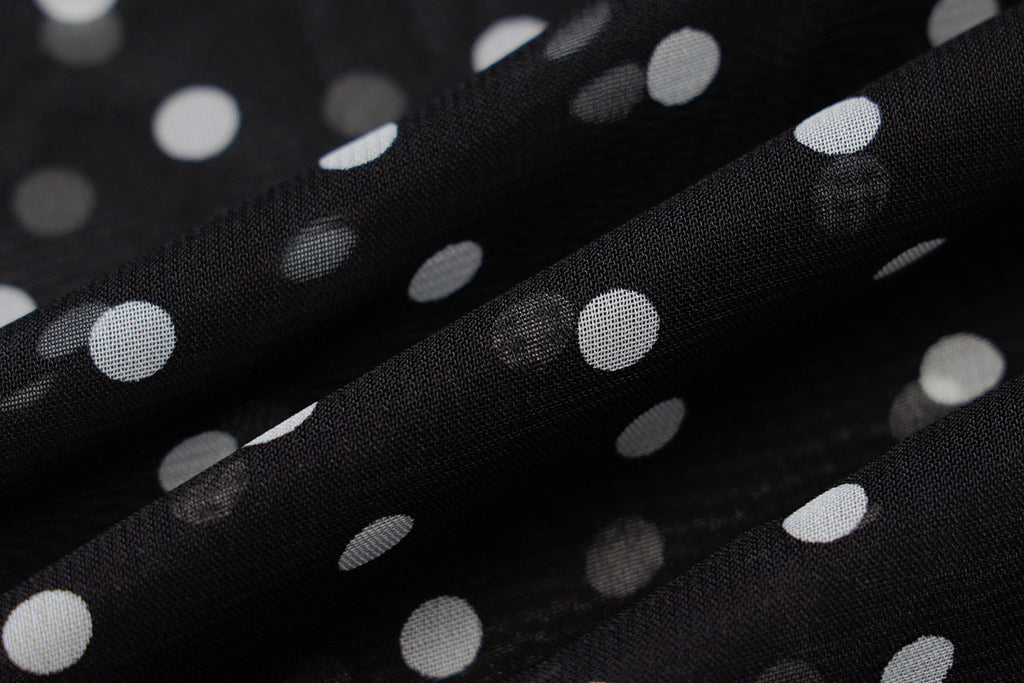Sleeveless Zip Up Bandage Point Print Mesh See-Through Maxi Dress Sexy Clothings - MERGE.DAY.1.FREESTYLE