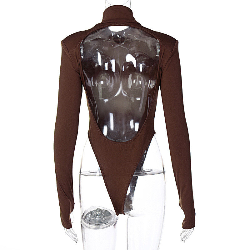 2022 Jumpsuits Women Rompers Sexy Club Hollow Out Backless Bodysuits Casual Long Sleeve Solid Slim - MERGE.DAY.1.FREESTYLE