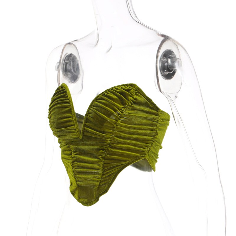 Sleeveless Slash Neck Draped Crop Top Solid Elegant Shirt - MERGE.DAY.1.FREESTYLE