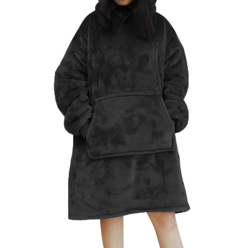 Oversized Hoodie Sweatshirt Women Tie Dye Hoodies Fleece Giant Wearable Blanket - MERGE.DAY.1.FREESTYLE