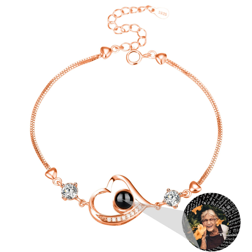 Customize Photo Name Projection Bracelet For Heart Chain Bracelets - MERGE.DAY.1.FREESTYLE