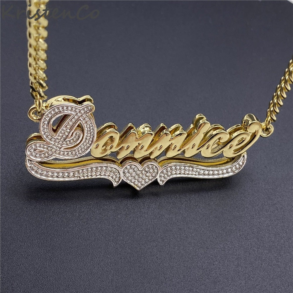Custom Nameplate Necklace 3D Pendant Necklace Personalized Custom Name Jewelry - MERGE.DAY.1.FREESTYLE