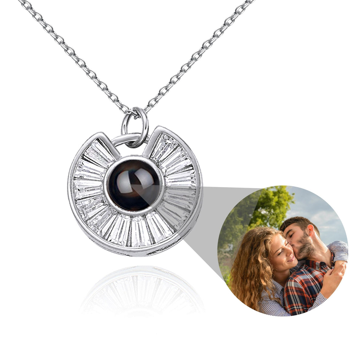 Custom Photo Necklace Flower Necklace Valentine's Day Romantic Gift - MERGE.DAY.1.FREESTYLE