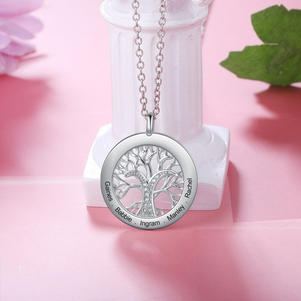Tree Of Life Personalized Necklaces Family Jewelry Sliver Color Necklace&Pendant - MERGE.DAY.1.FREESTYLE
