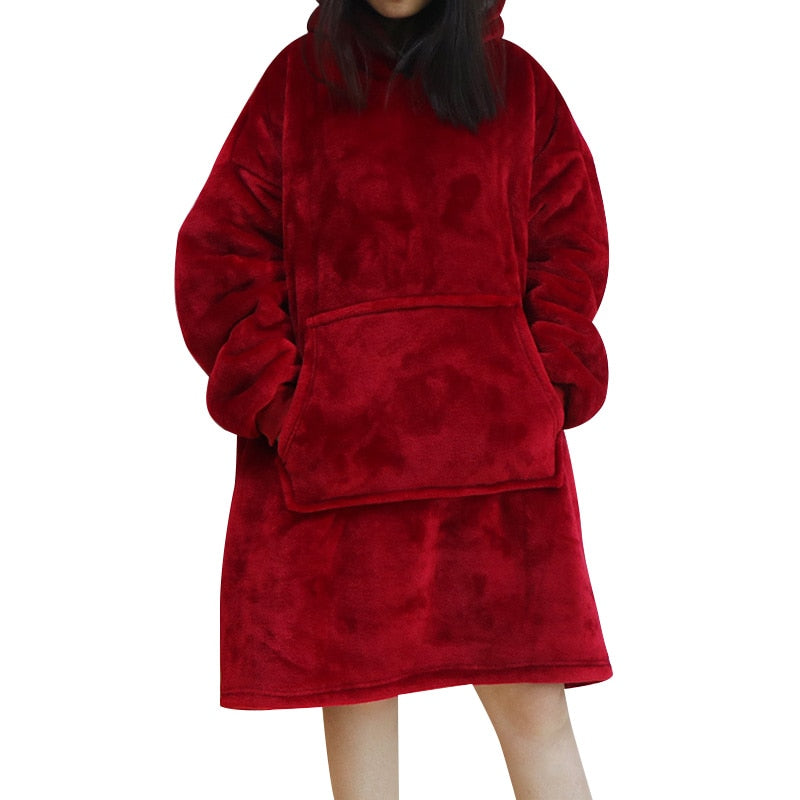 Oversized Hoodie Sweatshirt Women Tie Dye Hoodies Fleece Giant Wearable Blanket - MERGE.DAY.1.FREESTYLE