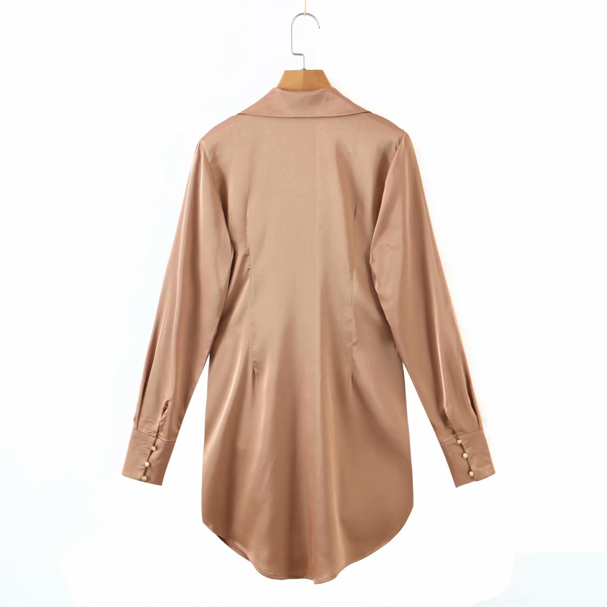 mini dress summer long sleeves women irregularity pleated vocation style loose white shirtdress - MERGE.DAY.1.FREESTYLE