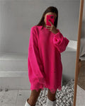 O Neck Oversized Mini Knitted Women Sweater Loose Dresses Autumn Winter Long Sleeve - MERGE.DAY.1.FREESTYLE