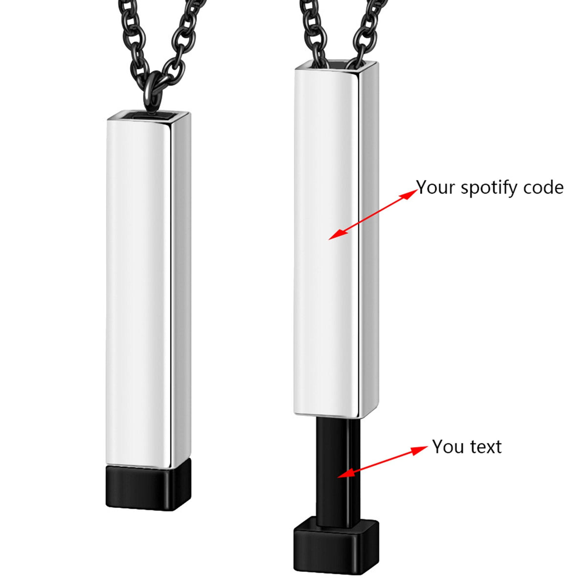 Custom Music Spotify Code Favorite Song Double Retractable Rope Choker Necklaces - MERGE.DAY.1.FREESTYLE