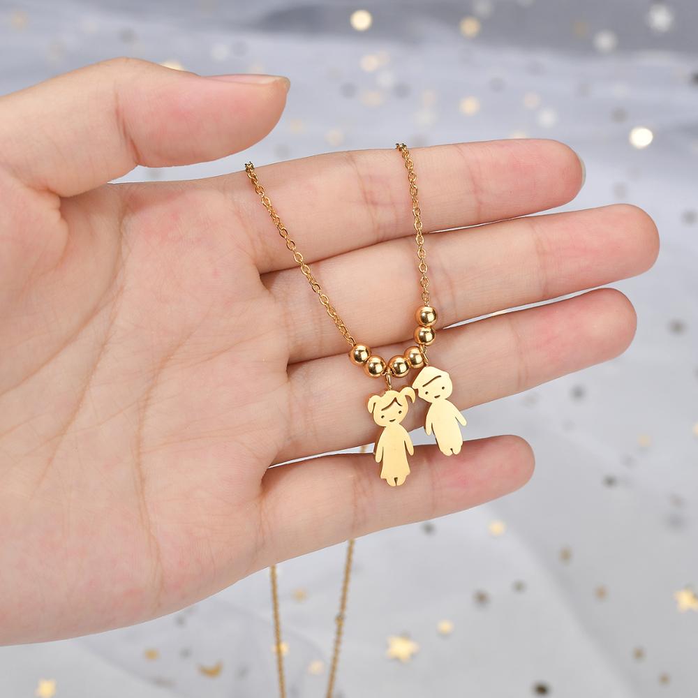 Personalized Boy Girl Kids Pendant Necklace Women Child Engraved Name Date Family Jewelry - MERGE.DAY.1.FREESTYLE