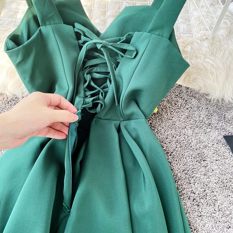 Vintage Long Dress Sexy Spaghetti Strap Backless Bandage Party Dress - MERGE.DAY.1.FREESTYLE