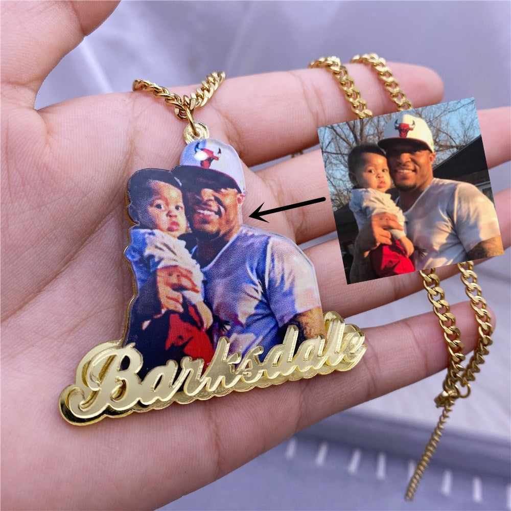 Custom Name Picture Necklace for Women Personalized Acrylic Pendent Necklace Custome Jewelry - MERGE.DAY.1.FREESTYLE